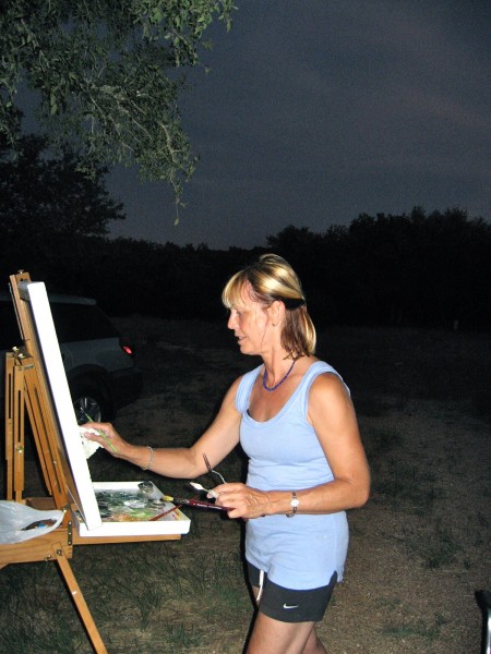 painting on the Texas ranch